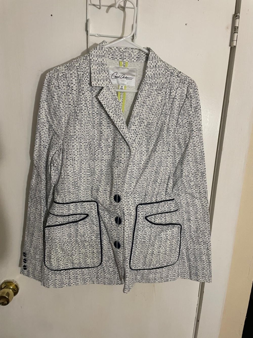 Carol Anderson by Invitation Cabi Navy White Blazer Jacket